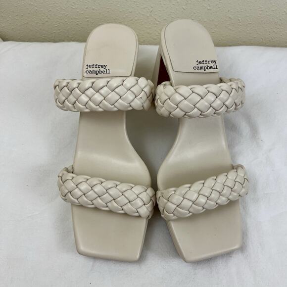 Jeffrey Campbell Delicacy Square Toe Braided Leather Platform Sandal Size 9 $140 - Picture 3 of 8